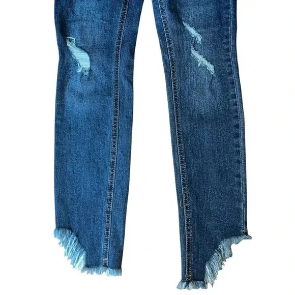 Highway Jeans Blue Denim Skinny Leg Frayed Leg Seam Style VD91040HJDZ-LA  Size 5 - Picture 3 of 5